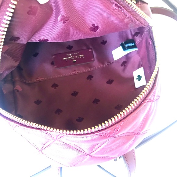 Kate Spade Mini Natalia Quilted Leather Convertible Backpack 🎈 Cherrywood $339 - Picture 7 of 16